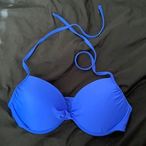 plain blue bathing suit top
